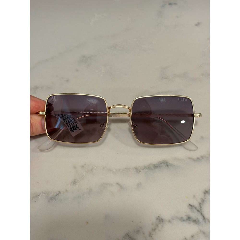 I-SEA Sublime Gold Purple Gradient Rectangular Sunglasses Womens NEW - Picture 3 of 6